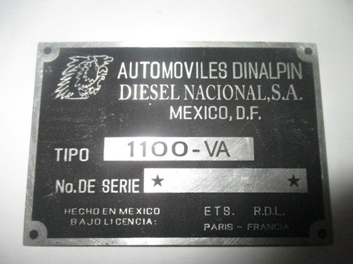 Typenschild renault alpine - typenschild,