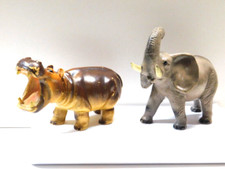 Bullyland alter Großer Elefant und Großes  Nilpferd Hippo Flusspferd - Set 33