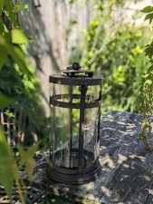 LATERNE GLASZYLINDER WINDLICHT METALL SHABBY HERBSTDEKO GARTENDEKO GARTEN METALL