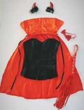 * Kostüm Teufel Peitsche Rot Schwarz Corsage Umhang xs s 34 36