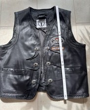 Motorrad Lederweste Gr. L / 52 Vintage Style - Typische Patches Neuwertig