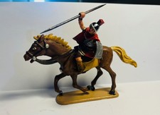 Zinnfiguren  Römer Soldat, zu Pferd mit Speer Handbemalt
