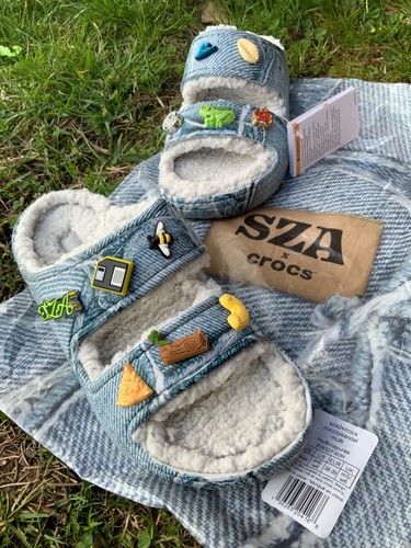 Sza crocs schuhe denim druck - x,