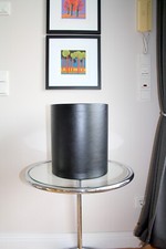 Papierkorb, Papiereimer, Echt Leder, handgefertigt, 26 x 30 cm, schwarz, TRaum