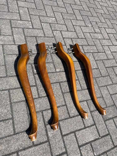 Tischbeine holz geschwungen - 4x,