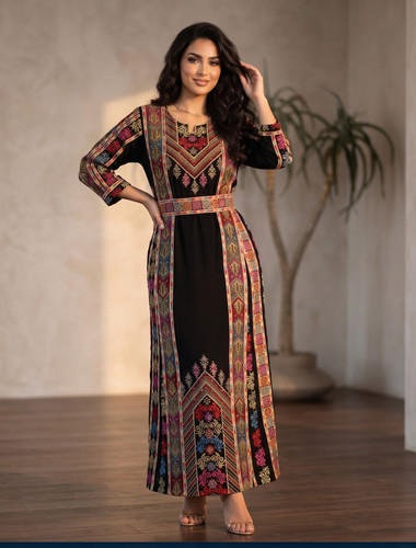 Palestinian tatreez dress - dress,
