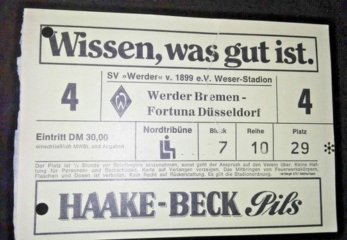 Orig sammler ticket werder - orig.,