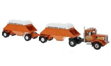 PETERBILT 281 SBFA Needle Nose + Dump Trailers - 1971 - orange - NEO 1:64