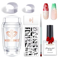 Nail Art Stamper Kit 7Pcs-1 Doppelend Nagelstempel Nagel Stempel,Schaber, Fre...