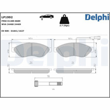 DELPHI LP1992 Bremsbelagsatz Vorne für CITROËN Jumper FIAT Ducato PEUGEOT Boxer