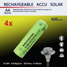 4 x AA Solar Akku 600 mAh 1,2V