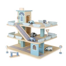 Bayer Chic 2000 Kinder Parkgarage Parkhaus 3-stöckig mit Zubehör aus Holz