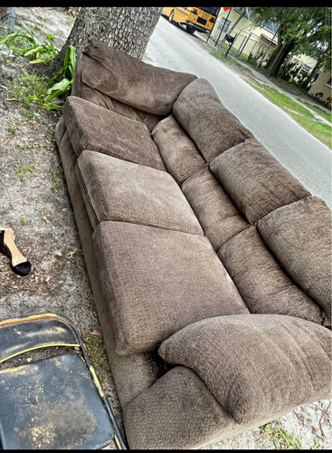 Brown microfiber sofa - brown, 61in