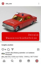 2x Siku DECALS WASSERSCHIEBEFOLIE UNFALL RETTUNG 