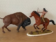 Zinnfiguren Indianer auf Büffeljagd