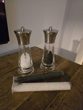 COLE & MASON Salz Pfeffermühle Edelstahl Acryl  Peugeot Metall Mahlwerk NP 109€ 