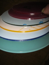 6x Kunststoffscheibe rund farbig transparent 150 mm rot blau gelb weiss grün