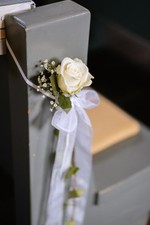 13 Schleifen + Blumenröhrchen + 20m Organza Band + 50m Satin Band Deko Hochzeit