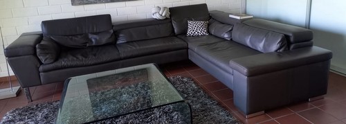Ledercouchgarnitur