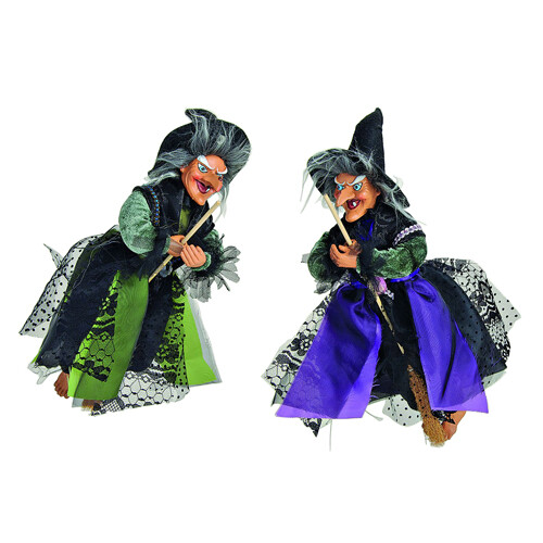 Hänger hexe mit besen - hänger, hut