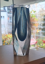 Murano Vase Sommerso Flavio Poli ? Blockvase Solifleur toller Schliff Italien