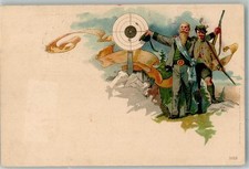 13992947 - Schiessscheibe Gewehr Lithographie Schuetzen 1899 Gebrauchsspuren