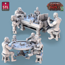 Rollenspiel Runde Miniatur Set Poker Tisch Figuren Set für TTRPGs wie D&D 5e