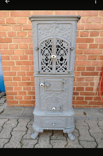 Gusseisen kaminofen grau mit - grau,