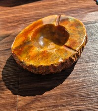 Orange Bernsteinfarbener Alabaster Aschenbecher  60ziger Jahre Italien 