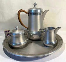 Kaffeekern + Tablett; Rein Aluminium; Art Deco; A V; D.R.G.M; Zeppelin; Schwan !