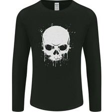 Skull Splatter Herren Langarm T-Shirt