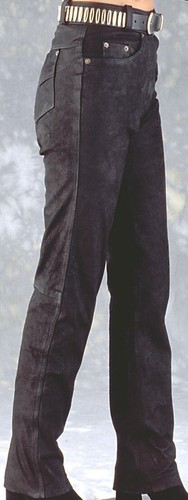 Lederjeans nubuk dunkelbraun - lederjeans,