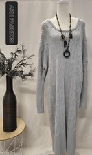 Kleid, Lang, Langer Arm, Grau