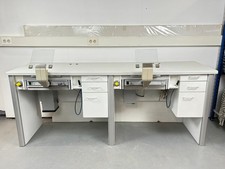 MANN 2er Arbeitstisch mit Kavo Absaugung & Absaugmal / Arbeitsplatz für Dental