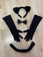 Karneval Kostüm Katze ?‍⬛ Erwachsene Schwarz 4x Teil. Ohren+Fliege+Handsch+Schw