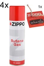 Zippo Gas 250ml x4 + 1x Docht