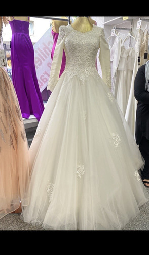 Weißes brautkleid linie - brautkleid, a-linie
