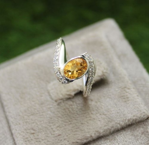 Ovalschliff citrin ring - ovalschliff,