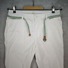 Esprit Jeans Damen Hose Gr.34 Weiß Gerade Beim Baumwolle elastische 