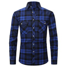 Herren Plaid Thermohemd Holzfällerhemd Flanell Karohemd Freizeithemd Arbeitshemd