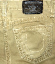 ORIGINAL TRUE RELIGION GENO SUPER T JEANS SLIM STRAIGHT BEIGE SAND W 33/34 LOGAN
