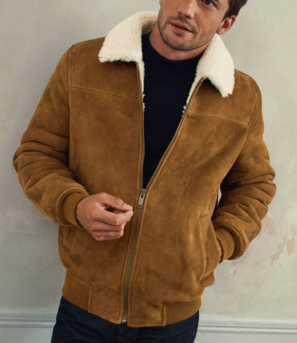 Braune lederjacke herren - braune,