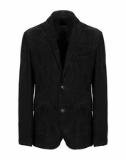 Schwarz Wildleder Leder Blazer