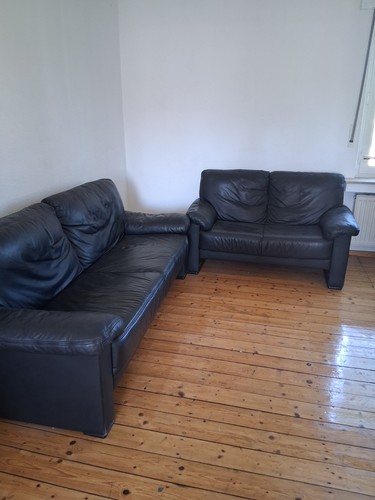 Schwarze leder couchgarnitur - schwarze, leder-couchgarnitur