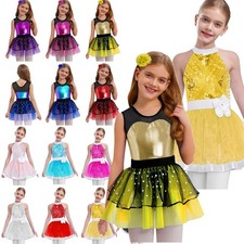 DE Mädchen Glitzer Tanzkleid