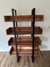 Akazien Holzregal mit Metallgestell