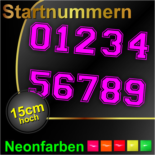 Startnummern neon zahlen - startnummern,