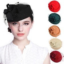 Vintage Damen Pillbox Hut Mit