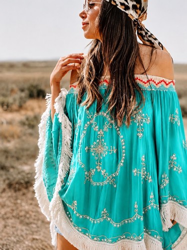 Hippie tunika türkis - 🏖️,