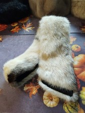 Echtfell Schal, Kragen,Nerz, Weiß Schwarz, Damen, Gebraucht, Länge ca 115cm